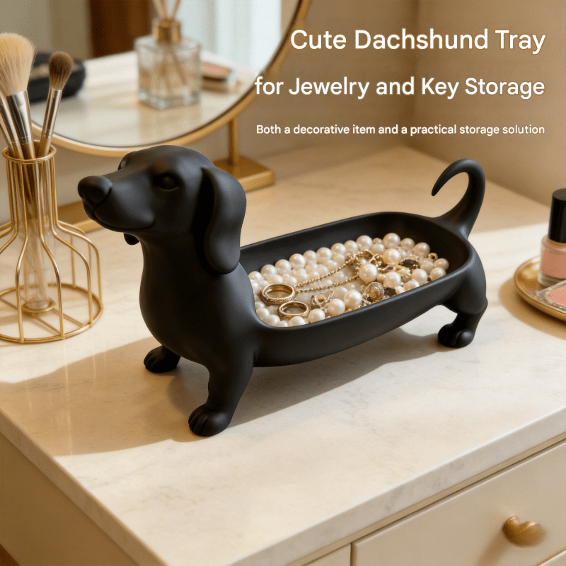 Watches Jewelry Holder - Minimalist Dachshund Jewelry Tray - Dresser