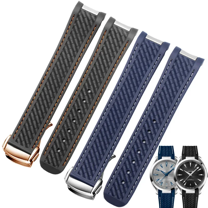 Omega Watch Seamaster - Curved 20mm Rubber Watchband Fit for