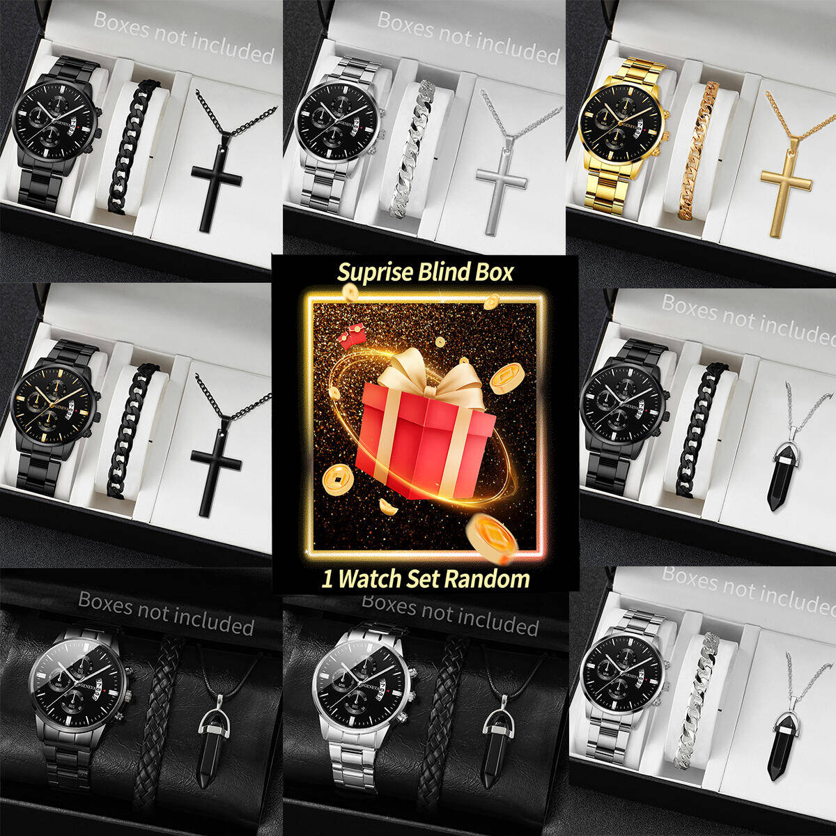 Jewelry Box Watches Bracelets - Surprise Mystery Watch Blind Box-3PCS/Set Fashion
