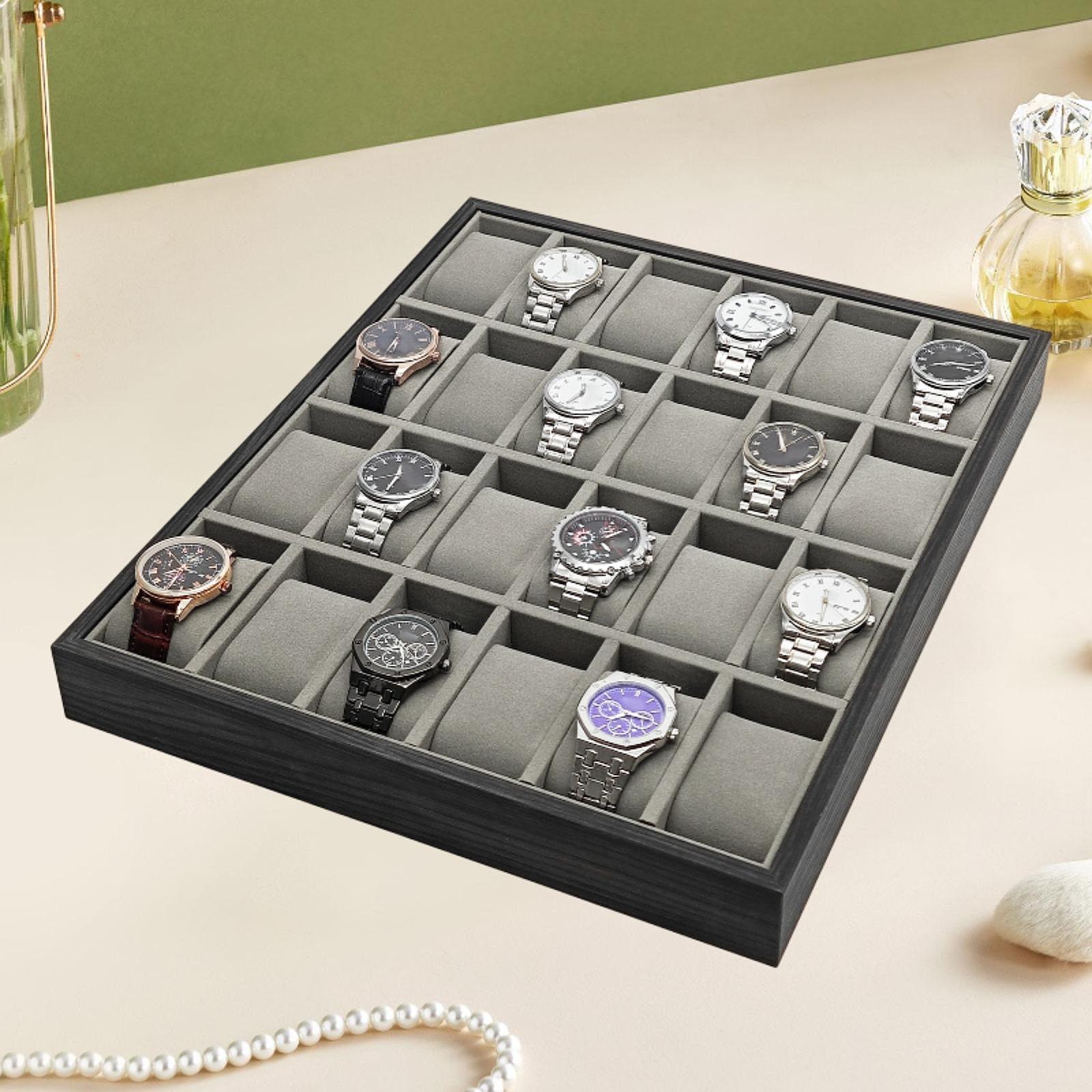 24 Slot Wooden Watch Storage T - Jewelry And Watches Exhibition ulasan dan harga