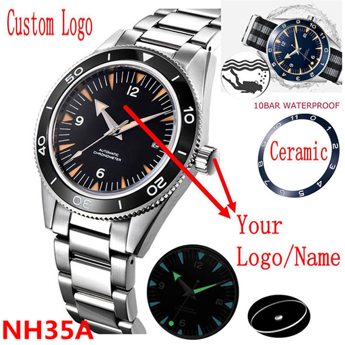 Custom Logo NH35 Movement Watc - Jewelry Style Watches ulasan dan harga