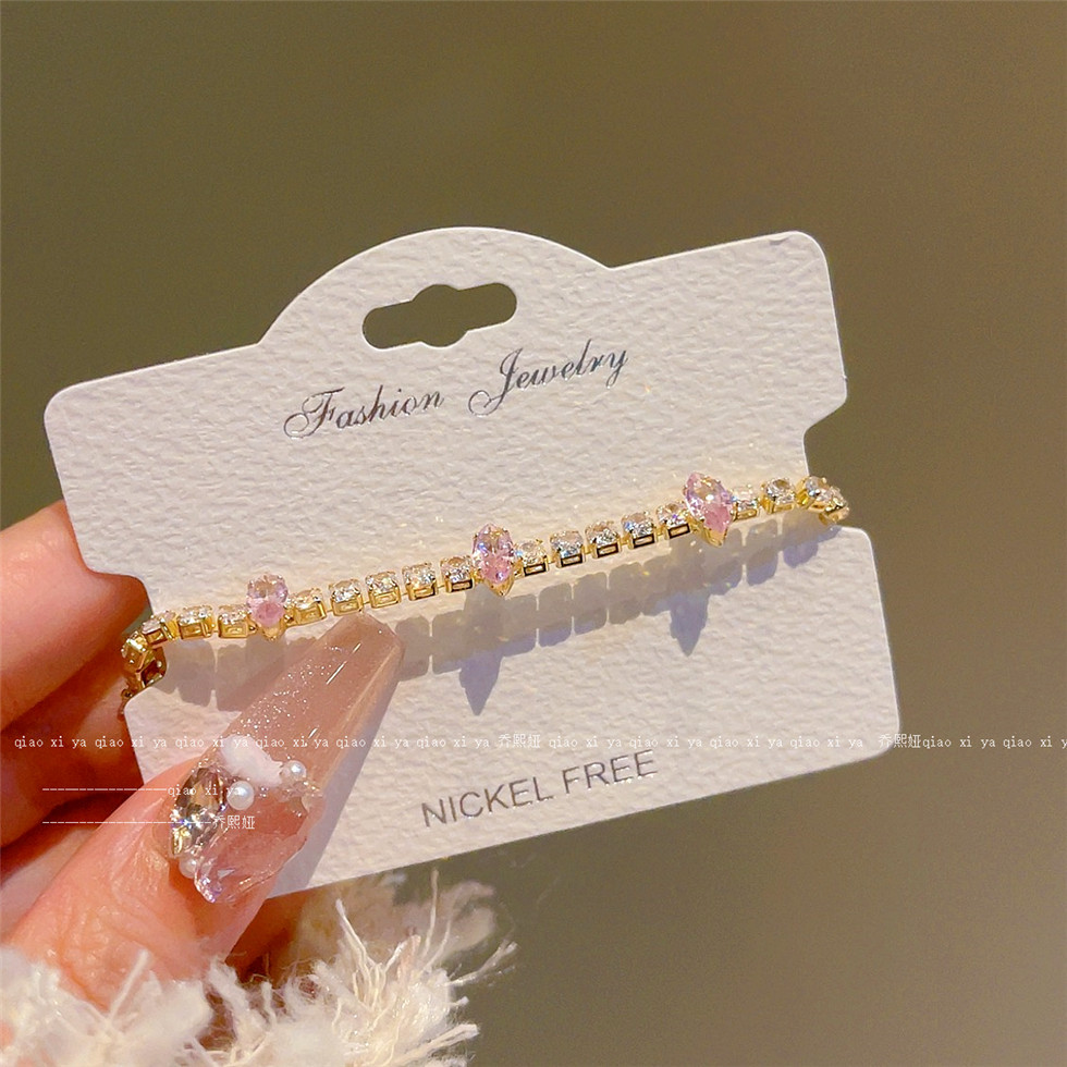 Pink Full Diamand Zircon Brace - Best Jewelry Watches For Women ulasan dan harga