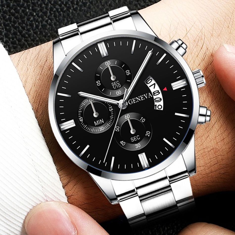 3PCS Fashion Men's Stainless S - Jewelry Box Watches Bracelets ulasan dan harga