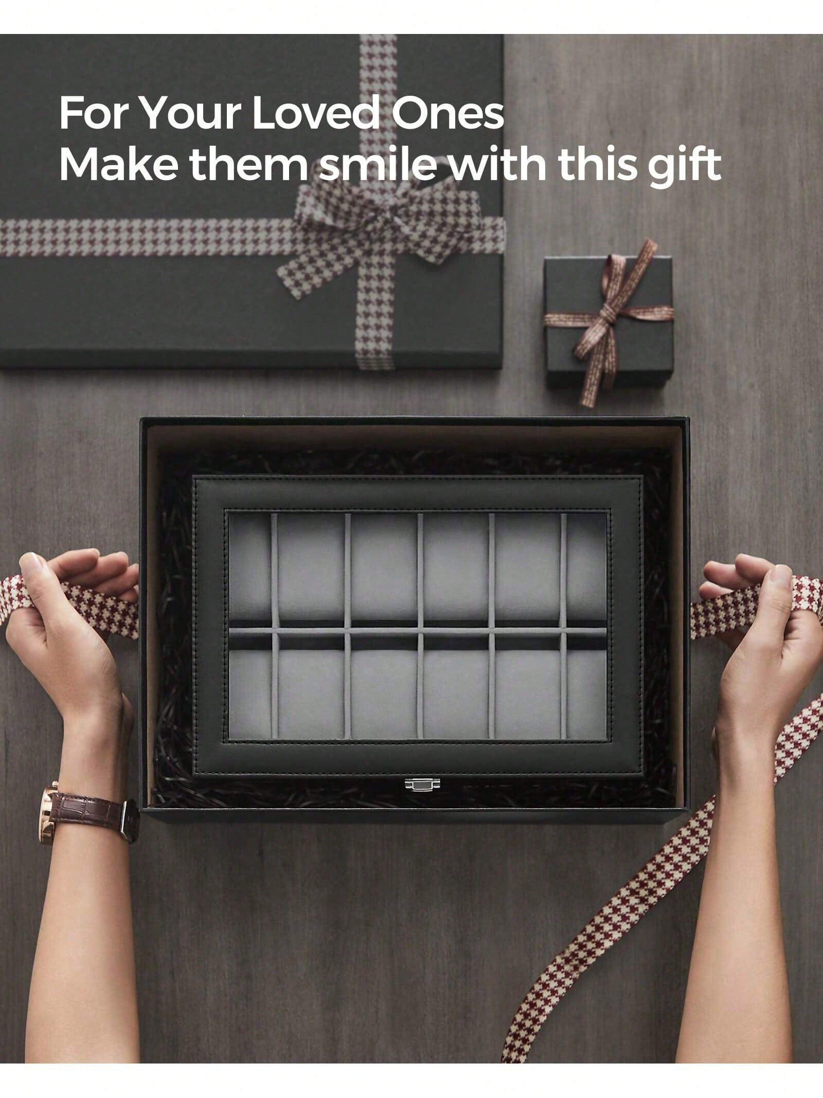 12-Slot Lockable Watch Box wit - Jewelry Box Watches Bracelets ulasan dan harga