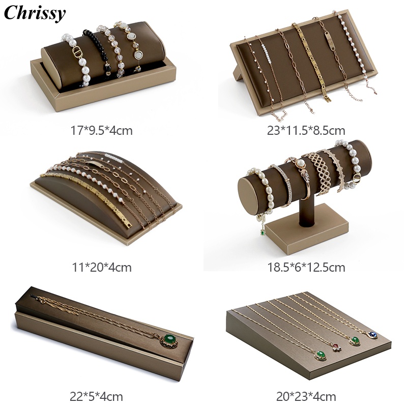 brown pu leather Bracelet Disp - Jewelry And Watches Exhibition ulasan dan harga