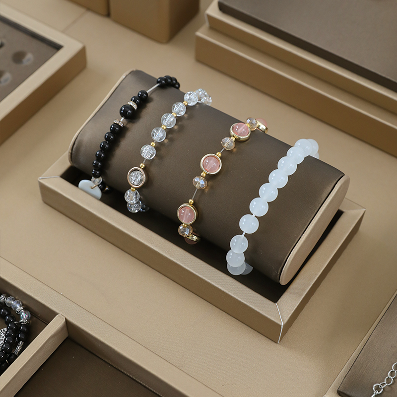 brown pu leather Bracelet Disp - Jewelry And Watches Exhibition ulasan dan harga