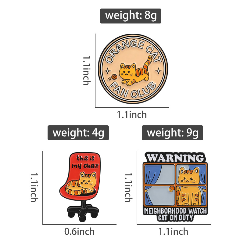 Orange Cat Fan Club Enamel Pin - Jewelry Watches For Kids ulasan dan harga